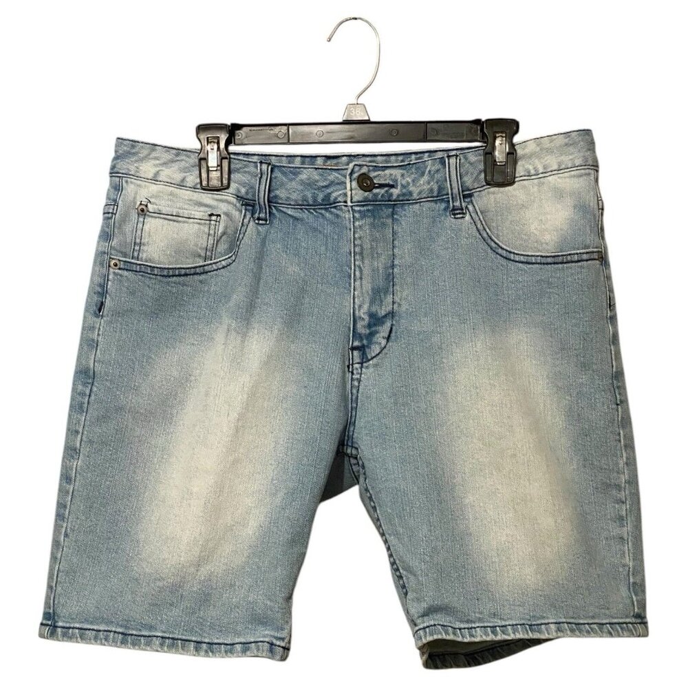 Mott & Grand Stretch Slim Fit Jean Shorts Men's 36 Light Wash Vintage 90's Fade